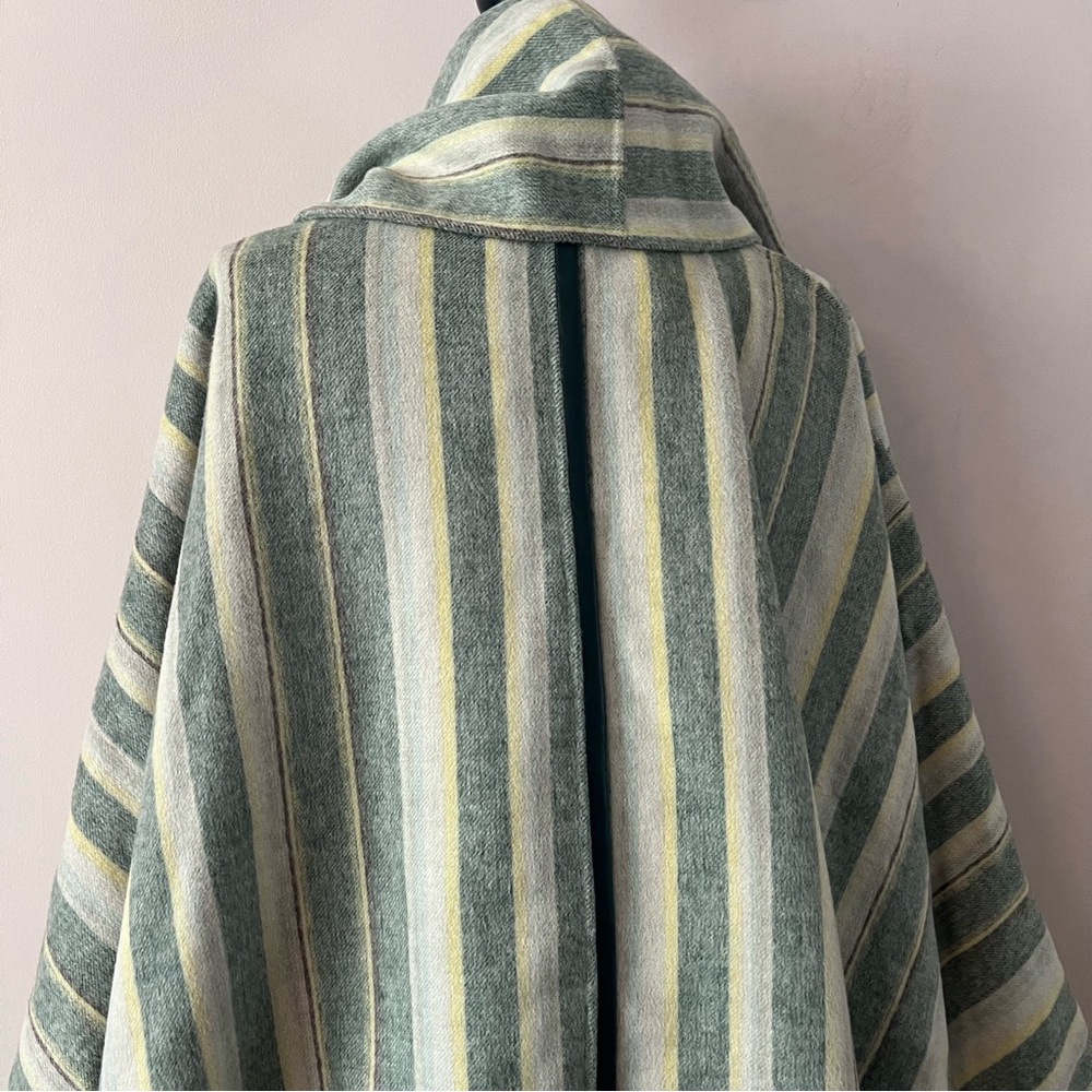Jonathan Simkhai Striped Poncho in Green and Cream - Picture 9 of 13